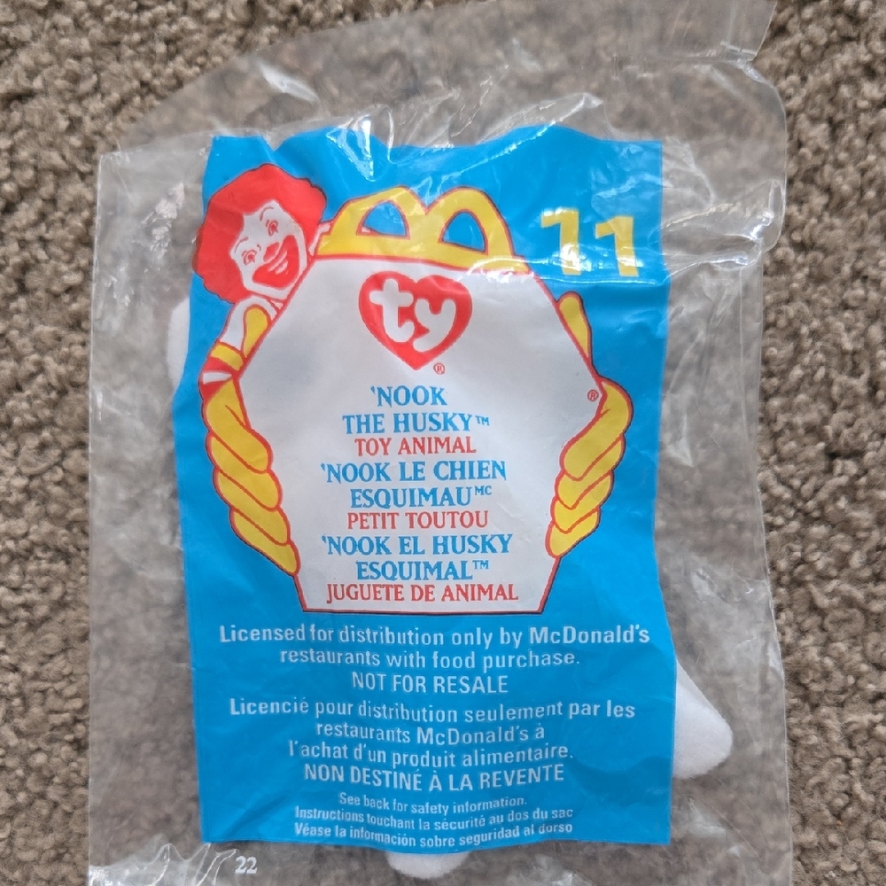 NWT McDonald's TY Beanie Baby Nook the Husky